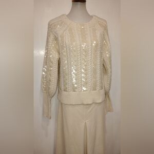 VERONICA BEARD SEQUINED CABLE SWEATER